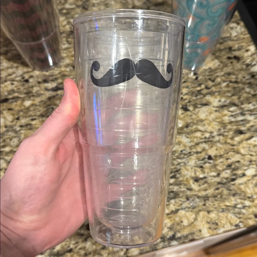 3 Tervis Patterned Tumblers with Red, Black, and Blue Designs